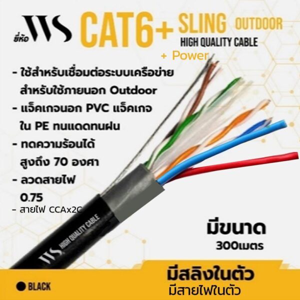 WS Lan Cat6 Outdoor+Power+Sling