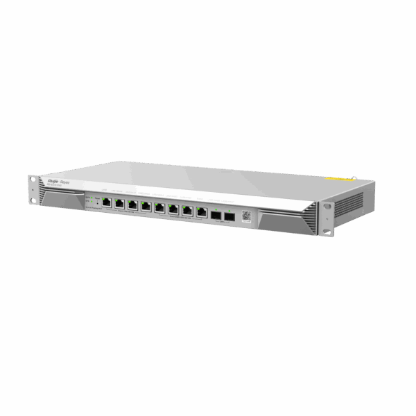 Reyee RG-EG1510XS is a 10-port Multi-Gigabit security gateway with multi-WAN load balancing, 10Gbps connectivity, firewall, VPN, NAT, traffic management and Ruijie Cloud.